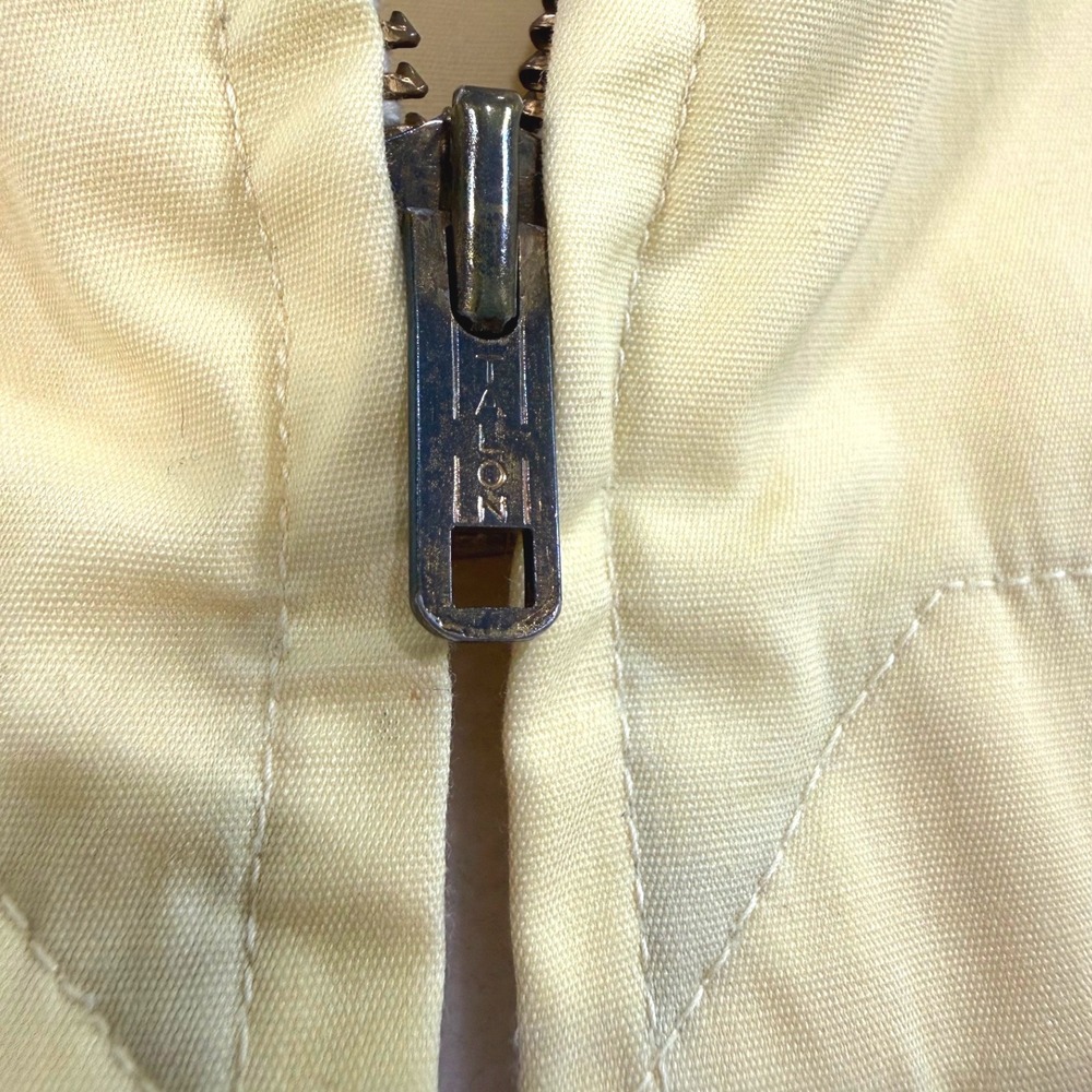 Vintage 60s 70s London Fog Harrington Jacket Yellow Ivory Talon Zip Size 40 Reg - Picture 6 of 10